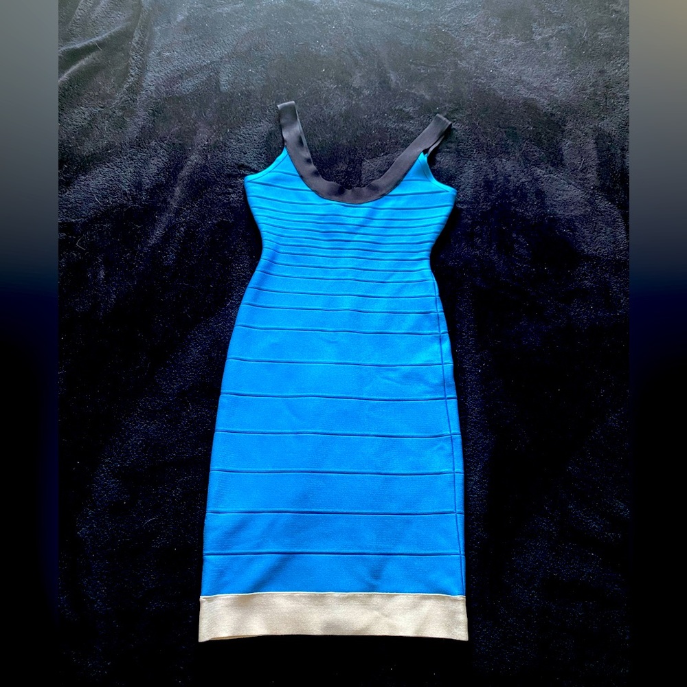 Blue Herve Leger dress